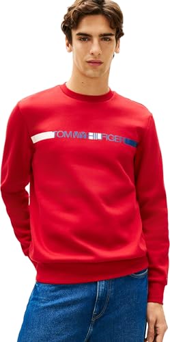 Brand Love TR Stripe Sudadera para Hombre MW0MW42465, Rojo, M
