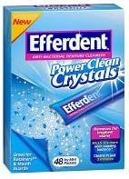 Efferdent Power Clean Crystals, Anti-Bacterial Denture Cleaner, Icy Mint, 48 ea - 2pc