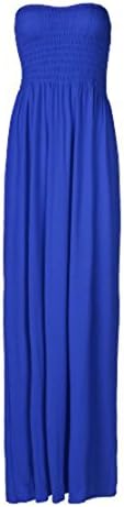 Girls Walk Women's Plus Size Plain Boob Tube Bandeau Sheering Maxi Dress