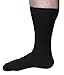 Extra Wide Lightweight Cotton Crew Comfort Fit Dress Socks (Pack of 3) Made in The USA (Black - Large)