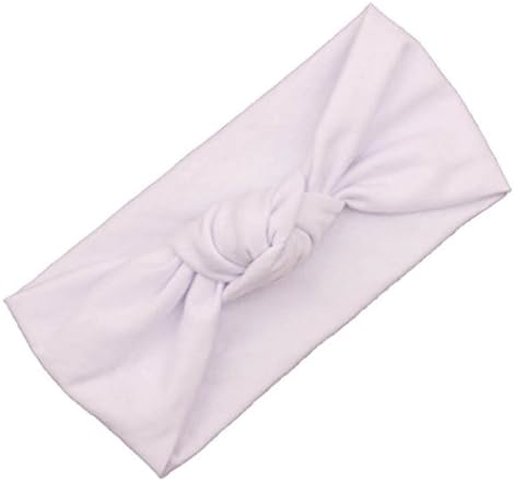 DZT1968(TM)Baby Girl Newest Turban Headband Head Wrap Knotted Hair Band (White)