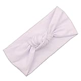 DZT1968(TM)Baby Girl Newest Turban Headband Head Wrap Knotted Hair Band (White)