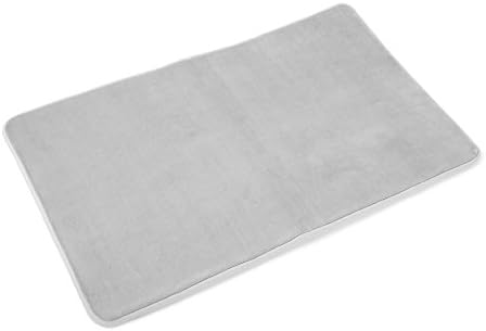 Clara Clark Bath Mat โ Memory Foam Bath Mat - Soft Bathroom Rug - Non Slip and Super Absorbent - Fast Drying Machine Washable Bath Mat - Silver - Large Size 20โ x 32โ