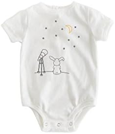 Dry Baby Infant and Toddler Short Sleeved Water, Stain, Odor Repellent Bodysuit (3 Month, A Starry Night) …