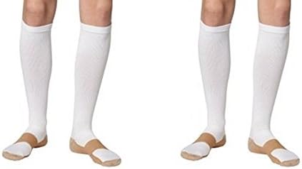 ASRocky Graduated Compression Copper Socks Anti-Fatigue Calf High Below Knee Mens Womens Foot Ankle Heel Support Pain Relief Sport Medical Stockings Reduce Swelling (5Pr, Sm/Med, BGE/Cu)