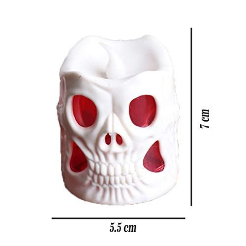 image for MIS1950s Skull Decor Candle Lights, Halloween Decorations, 3D Skeleton