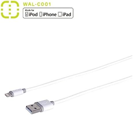 Walnut Lightning to USB Cable 4ft / 1.2m with Ultra-Compact Connector Head for iPhone 7 iPhone 6 6Plus 5s, iPad Air mini2, iPad 4th gen, iPod touch 5th gen, and iPod nano 7th gen (GREY)