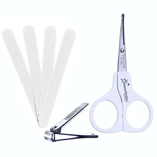 Dreambaby 6pc Baby Manicure Grooming Set with Safety Scissors, Nail Trimmers, and Emory Boards