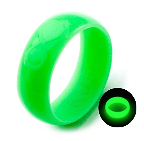 KUSI Infinity Men's Silicone Wedding Ring - Green Glow In The Dark