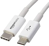 AmazonBasics USB Type-C to Micro-B 2.0 Charger Cable - 3 Feet (0.9 Meters) - White
