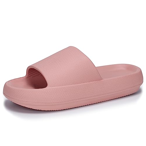 welltree Slides for Women Men Pillow Slippers Non-Slip Bathroom Shower Sandals Soft Thick Sole Indoor and Outdoor Slides