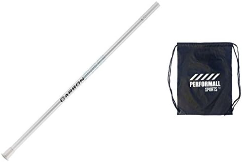East Coast Dyes Lacrosse Shaft ECD Lacrosse Carbon Pro Shaft 30-inch Attacker White with 1 Performall Sports Drawstring Bag CARB-Pro-SHFT-30-WHT-1P
