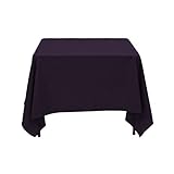 LinenTablecloth 54-Inch Square Polyester Tablecloth Eggplant