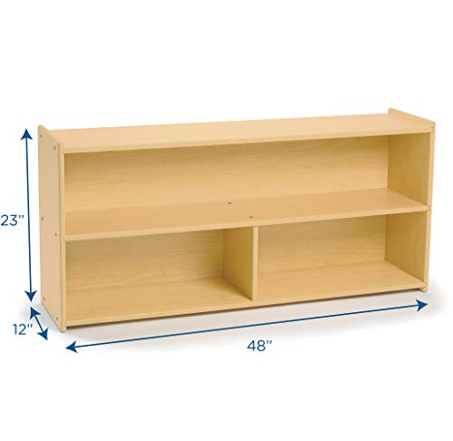 Angeles Value Line Toddler 2-Shelf Storage - 48" by 12" by 23" - Perfect for Books, Puzzles, General Supplies - Low Height Ideal for Young Children to Access Contents - Easy to Assemble and Clean