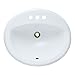 O2018-White Overmount Porcelain Bathroom Sink, Sink Only