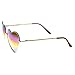 zeroUV - Womens Metal Frame Flash Mirror Rainbow Lens Heart Shape Sunglasses