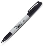Sharpie Permanent Marker, Fine Point, Black Ink (Pack of 12)