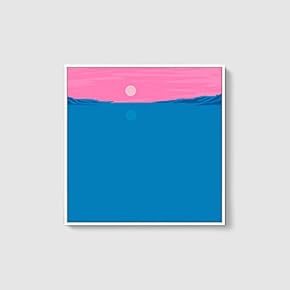 Framed Canvas Home Artwork Decoration Night Canvas Wall Art for Living Room, Bedroom - 16x16 inches