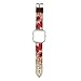 Watchband with Frame for Fitbit Blaze, Soft Leather Replacement Strap Printing Bracelet Strap for Fitbit Blaze Smart Fitness Watch (Retro Flower Red)