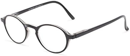 Readers.com The Overland +5.00 Black Task Vision High Powered Round Up to +7.00 Reading Glasses