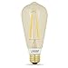 Feit BPST19/LED The Original Vintage Style Bulb 60W Edison Equivalent Medium Base Clear Dimmable LED Light, 4 Pack