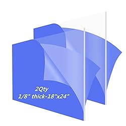 2pcs- 18x24 inch Clear Acrylic Sheets 1/8" Thick