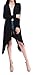 URBAN K Women's Long Sleeve Asymmetrical Drape Open Front Long Maxi Cardigan