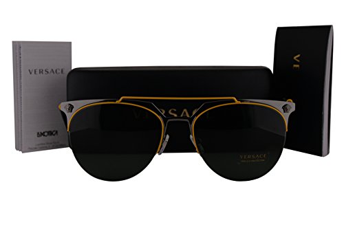 Versace ve2181 sunglasses yellow gunmetal w/green lens 100171 ve …