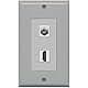 RiteAV - 1 x Cable TV Coax and 1 x HDMI Port Wall Plate Decorative Type - White