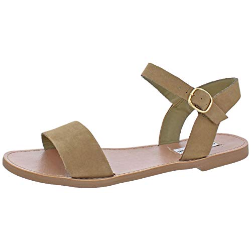 Steve Madden Womens Donddi Nubuck Dress Strap Sandals Green 10 Medium (B,M)