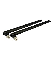 techtoo Dual Band Antena 7dbi Wifi 2.4 GHz 5.8Ghz con conector RP SMA para red inalámbrica Router Adaptador USB PCI Tarjeta IP Cámara DJI Phantom Wireless Range Extender UAV Drone FPV (2 Pack), color negro