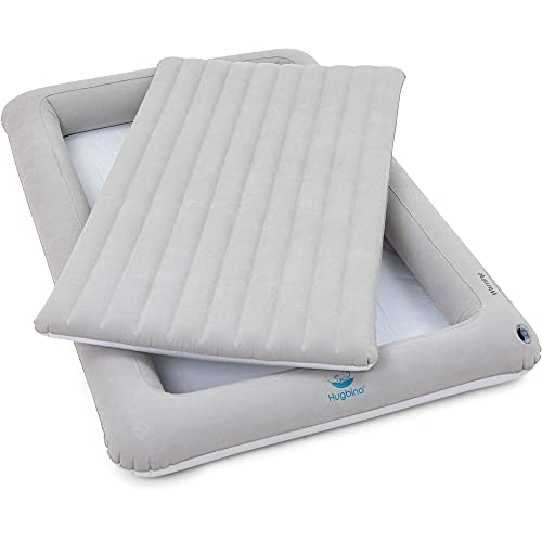 HUGBINO Inflatable Toddler Travel Bed Kids Air Mattress w Hand Pump