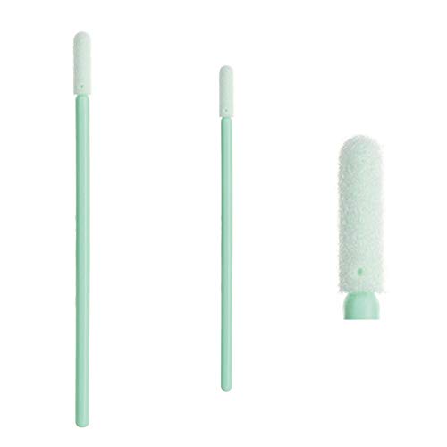 31EOsFGrAJL 100Pcs 2.65" Small Flexible Head Disposable Cleanroom Swab Sponge Dust Free Round Foam Tipped Cleaning Swabsticks for Camera Optical Lens and Electronics Detailing CK-FS741(100)