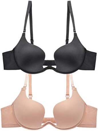 Women Multiway Padded Push Up Bra Seamless Underwire Deep U Plunge Bra