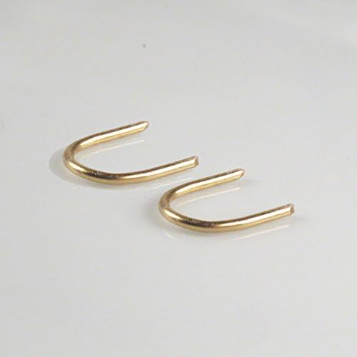 Short Arc Earrings Gold filled 14k, U Shaped Sleeper Earrings for Everyday, Pair
