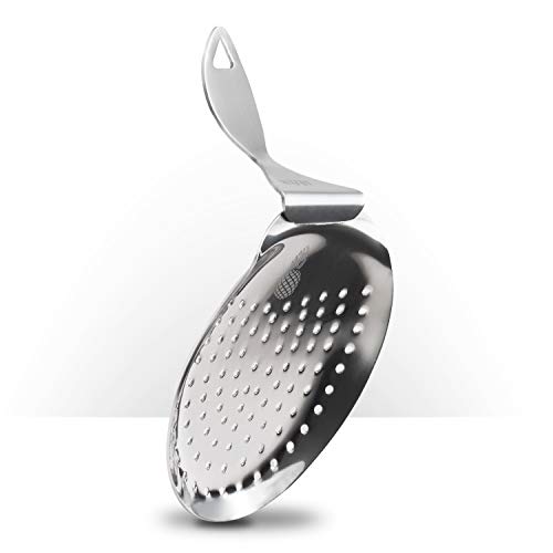 Bent Handle Julep Strainer - Stainless Steel Commercial Cocktail Strainer Piña Barware (One Strainer) - Thumbnail 5