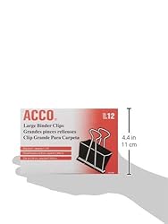 ACCO Binder Clips, Large, 2 Boxes, 12 Clips/Box