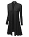 MBJ WSK1048 Womens Solid Long Sleeve Open Front Long Cardigan L Black