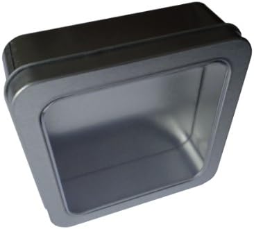 Hampton Art Wrap it Up Square Tin Box with Clear Lid, Silver