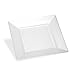 EDGE CLEAR PLASTIC PARTY DISPOSABLE PLATES | 8 Inch Hard Square Wedding Appetizer Plates, 40 Ct | Elegant & Fancy Heavy Duty Hard Party Supplies Salad Plates for Holidays & Occasions