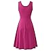 Herou Women Summer Beach Casual Flared Midi Tank Dress (Medium, Rose)