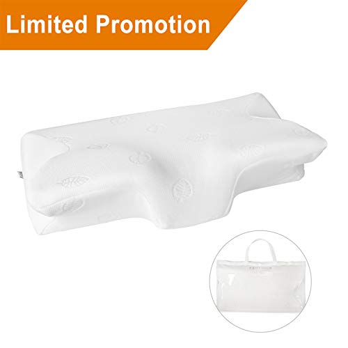 MARNUR Orthopedic Memory Foam Pillow -Contour Pillows for Neck Pain Wedge Cervical Ergonomic Pillow for Back Sleepers Side Sleepers and Stomach Sleepers with RoHS Certification