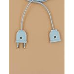 INDRICO-2-Pin-Male-Female-Socket-Flexible-Flat-Cable-Wire-Extension-Cord-for-Multi-Purpose-Use-Home-Wall-Decor-Diwali-Christmas-Decoration-White-PVC-Pack-of-1-2-Meter-Wire