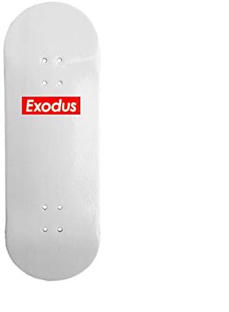 Exodus Box Logo Fingerboard Deck (White/Red, 34mm)