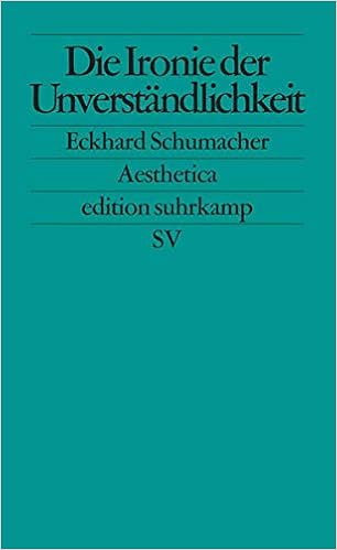 Die Ironie Der Unverstandlichkeit Johann Georg Hamann Friedrich Schlegel Jacques Derrida Paul De Man Edition Suhrkamp Amazon De Schumacher Eckhard Bucher