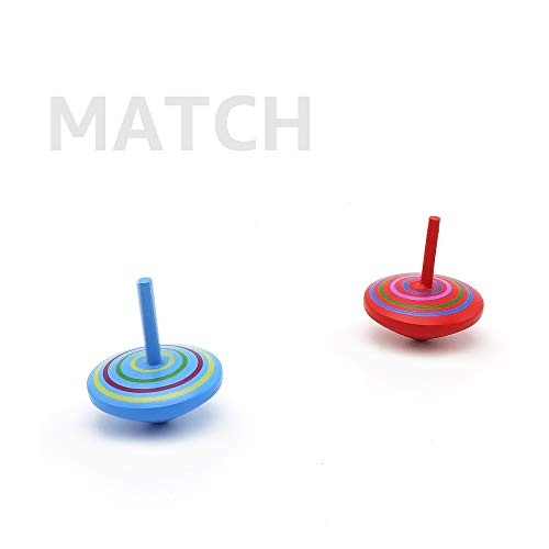10 Pcs/set Handmade Painted Wood Spinning Tops, Kids Novelty Wooden Colorful Gyroscopes Toy, Assorted Standard Tops, Flip Tops, kindergarten education Toys - Great Party Favors, Fun, Gift, Prize