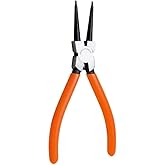 Orange Red Heavy Duty 7" EXTRA LONG External Straight Retaining Ring Clip Circlip Removal Plier Snap-Ring Pliers, Slip-Joint 
