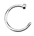 Forbidden Body Jewelry Nose Ring Hoop, Comfort Fit Hoop Nose Ring, Surgical Steel/Silver Tone 18G (8mm)