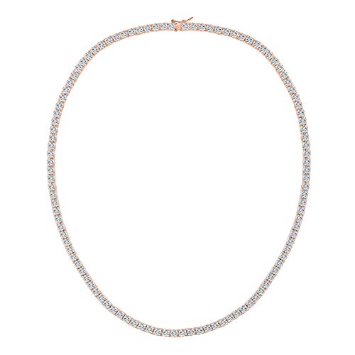 VOLUKA Tennis Necklace for Women Fake Diamond Chains 18K Rose Gold