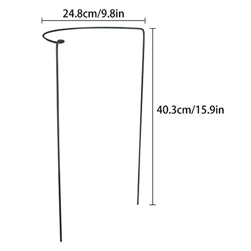 TiTa-Dong Plant Support Garden Stakes,Plant Support Ring Green Iron Wire Half Round Plant Stem Support for Climbing Plants, Vegetables, Flowers,Vine,Set of 2